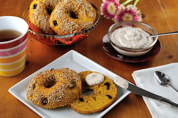 Süßkartoffel-Cranberry-Bagels