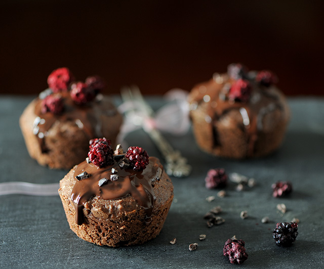 Schoko-Buchweizen-Brombeer-Muffins